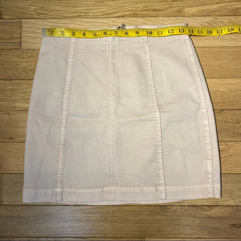 Free People Modern Femme Denim Mini Skirt in Tan Camel size 6 - Picture 7 of 10